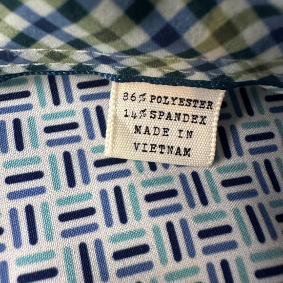 Con.Struct Shirt Men’s 2XL XXL Blue White Geometric Print 4-Way Stretch Slim Fit - Picture 8 of 11